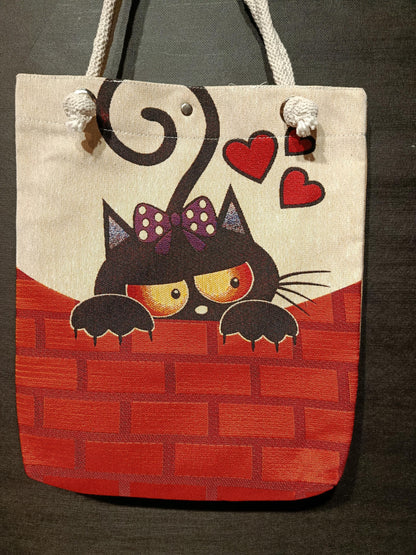 Cats in Istanbul Shoulder Bag: Handmade Organic Cotton Blend