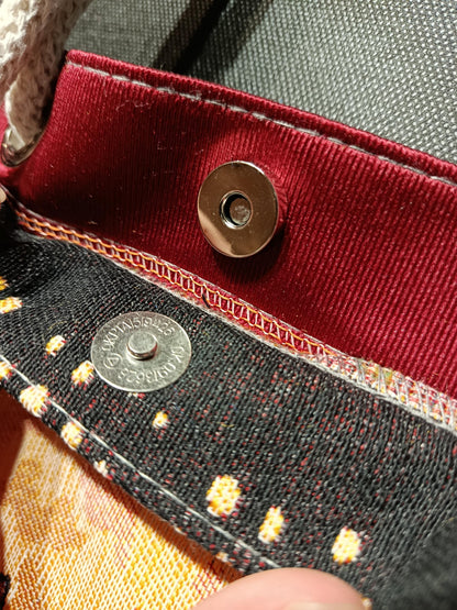 Handmade Cotton Blend Shoulder Bag: Cats & Moon Design (35cmx45cm)
