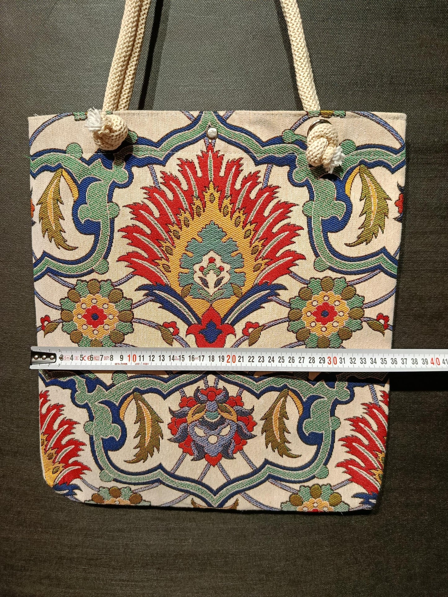 Floral Print Tote Bag: Handmade Shoulder Bag (35cmx45cm)