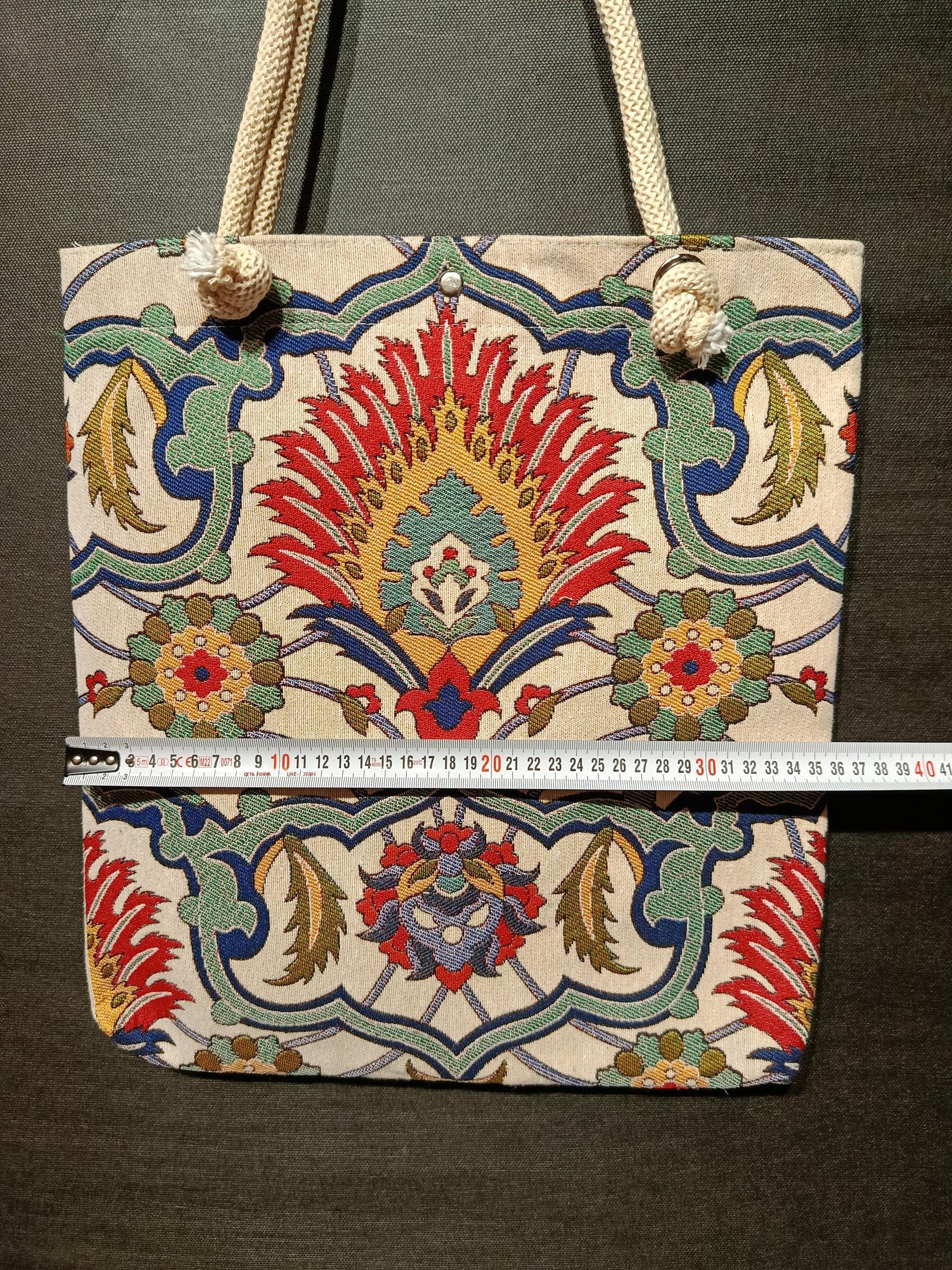Floral Print Tote Bag: Handmade Shoulder Bag (35cmx45cm)