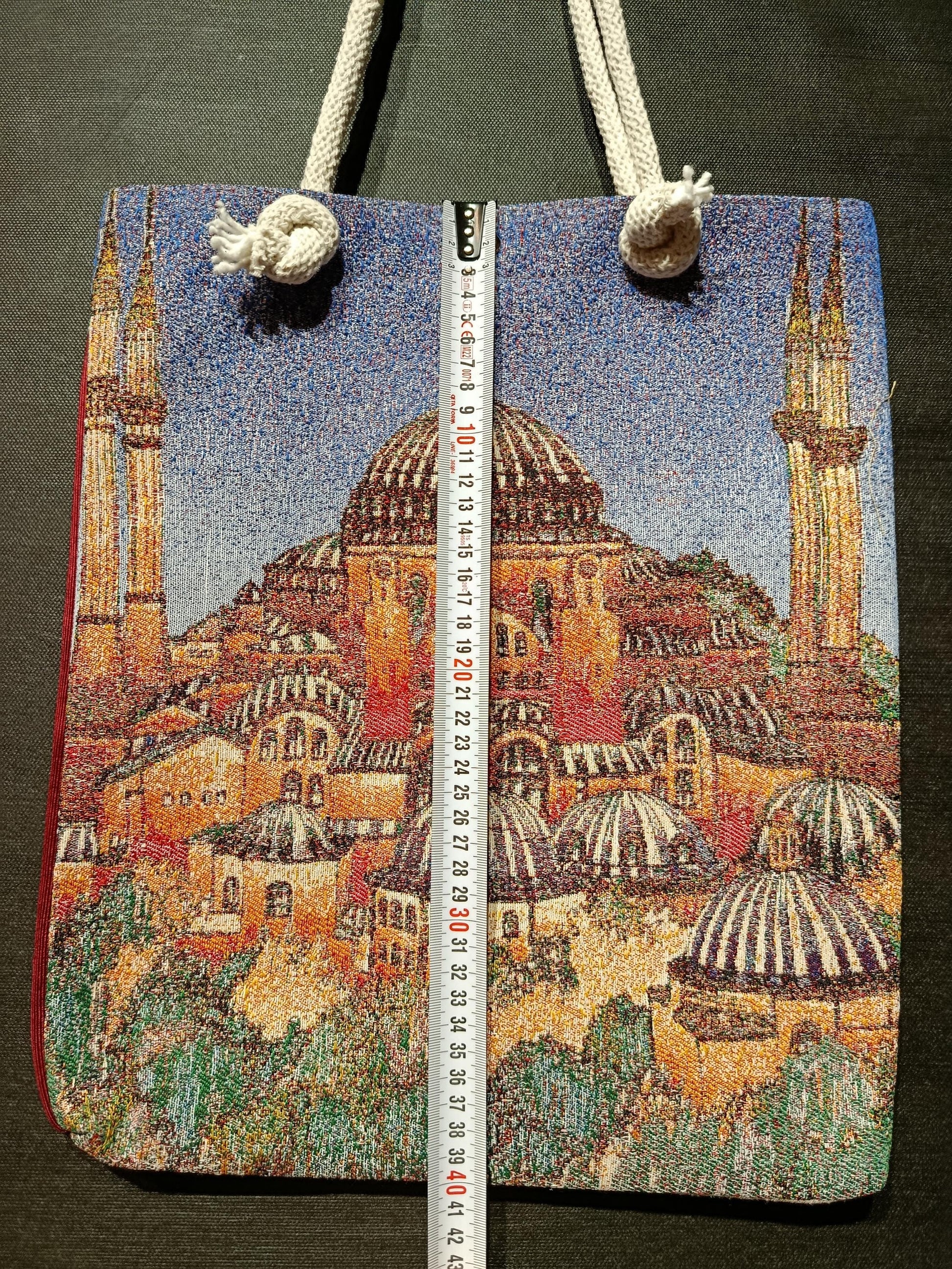 Blue Mosque Tote Bag: Organic Cotton Shoulder Bag (35cmx45cm)