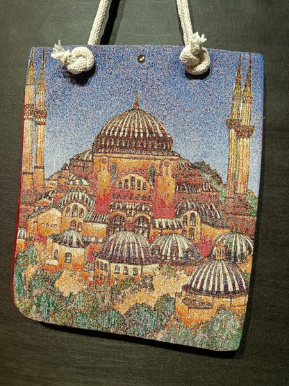 Blue Mosque Tote Bag: Organic Cotton Shoulder Bag (35cmx45cm)