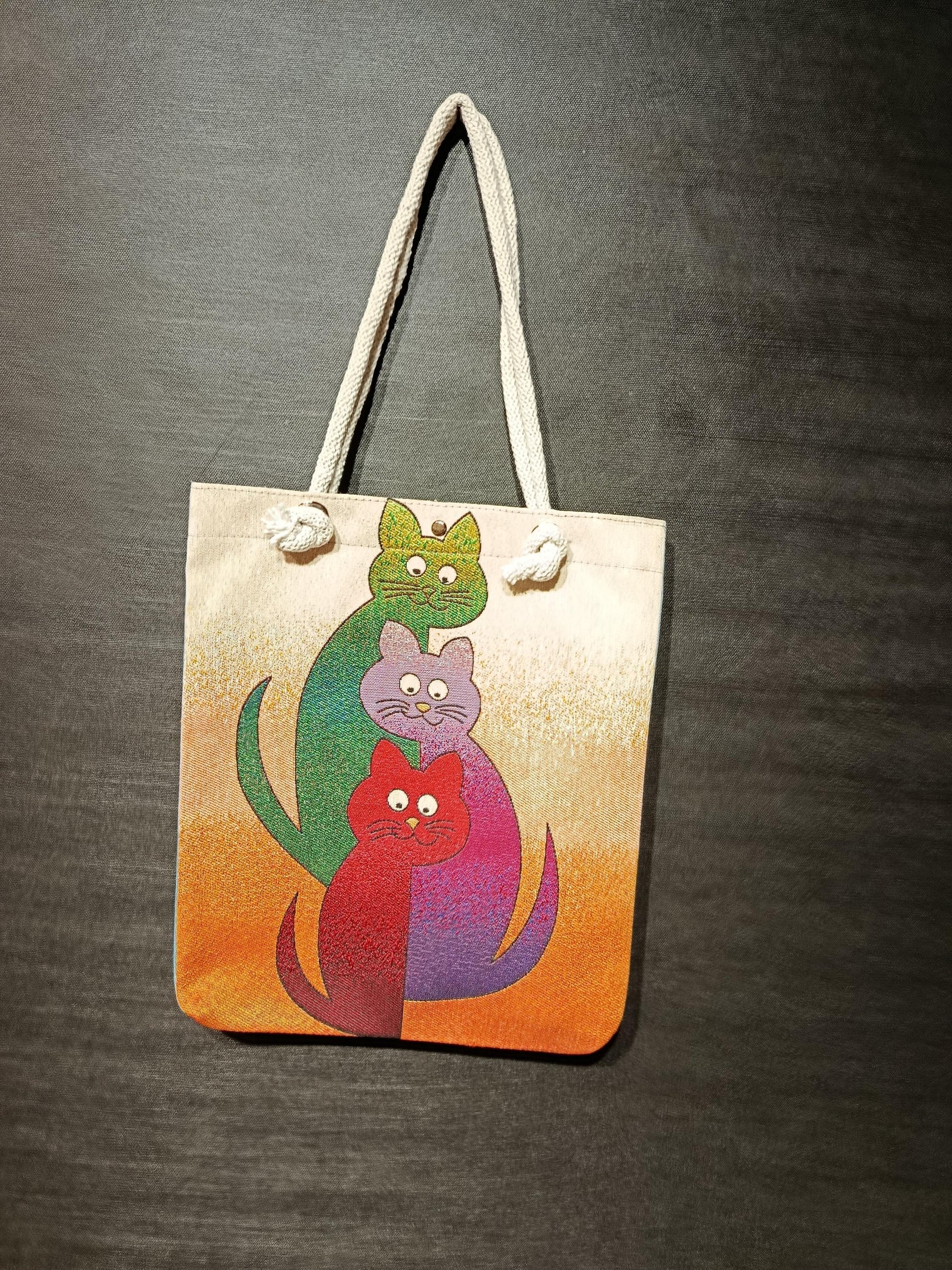 Cats of Istanbul Tote Bag: Handmade Organic Cotton Shoulder Bag
