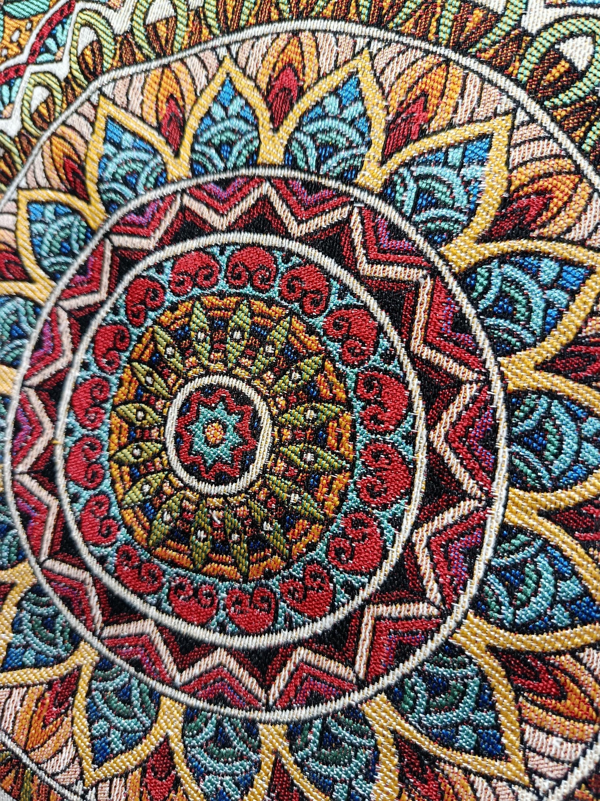 Handmade Mandala Tote Bag: Organic Cotton Shoulder Bag