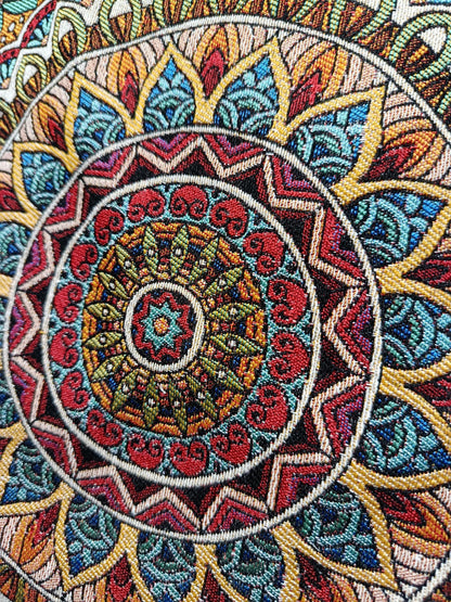 Handmade Mandala Tote Bag: Organic Cotton Shoulder Bag