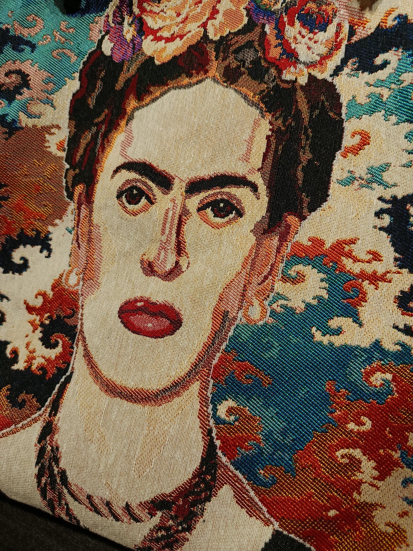 Frida Kahlo Tote Bag: Handmade Cotton Shoulder Bag