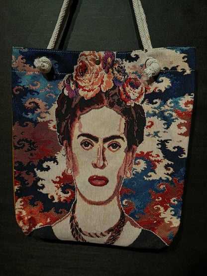 Frida Kahlo Tote Bag: Handmade Cotton Shoulder Bag
