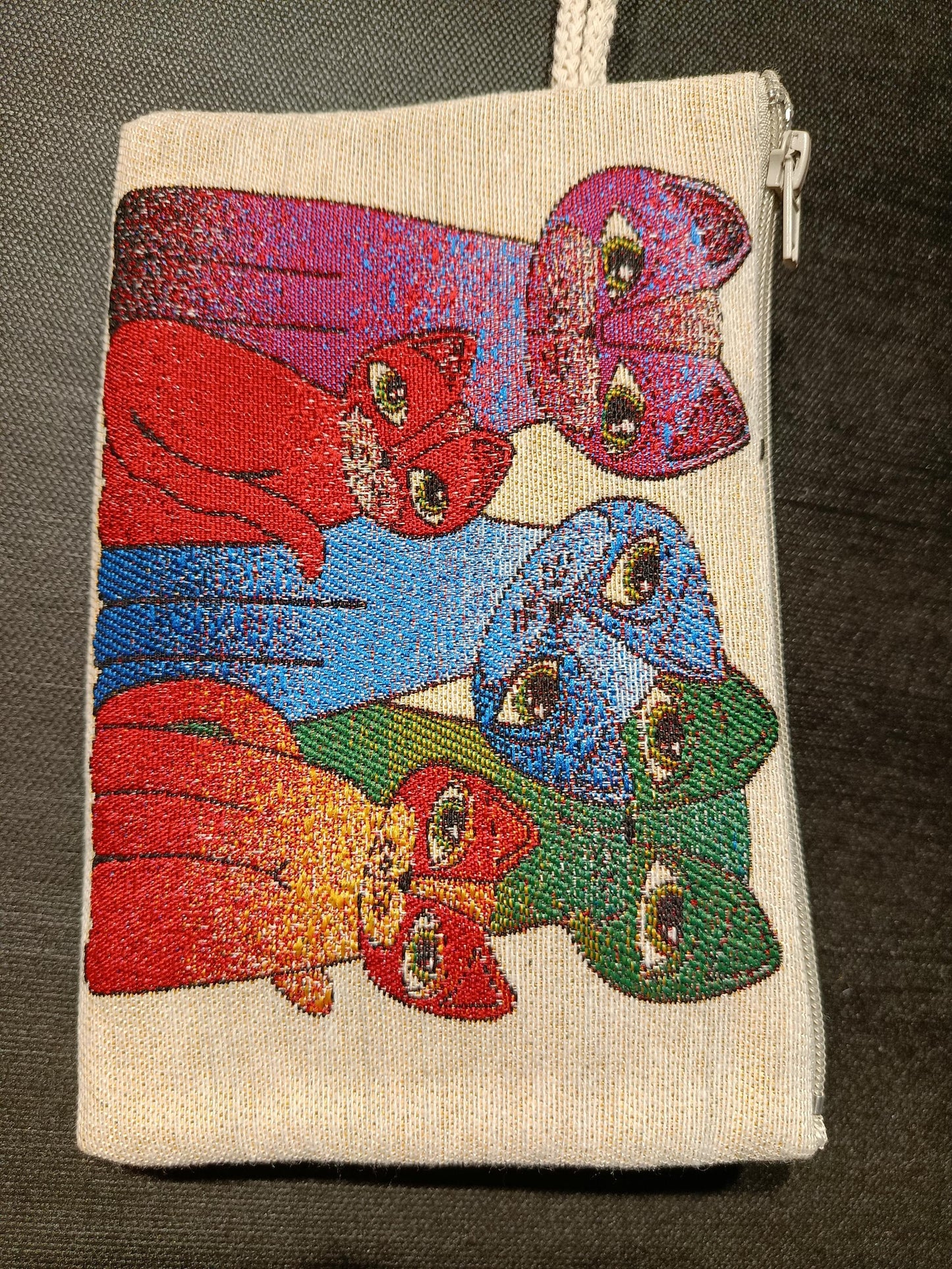 Handmade Cats Tapestry Purse: Colorful Woven Pouch (15cmx20cm)