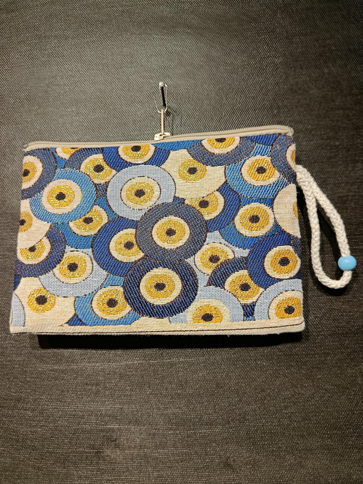 Handmade Cotton Blend Purse: Evil Eye Design