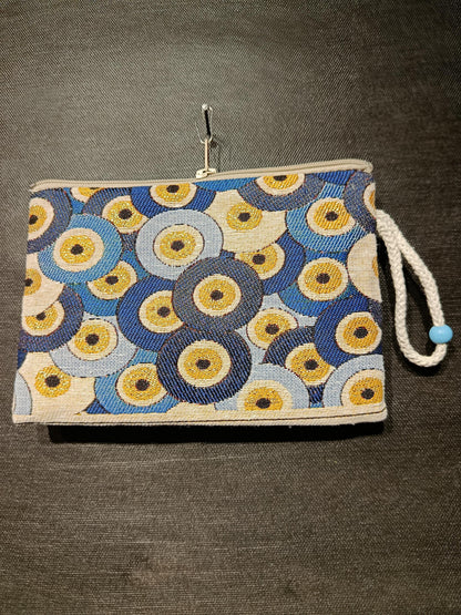 Handmade Cotton Blend Purse: Evil Eye Design