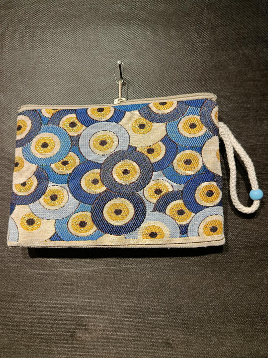 Handmade Cotton Blend Purse: Evil Eye Design