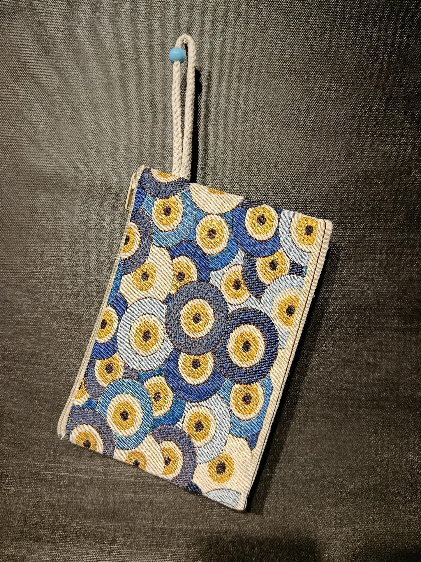 Handmade Cotton Blend Purse: Evil Eye Design