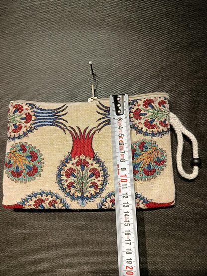 Handmade Floral Purse: Organic Cotton Blend, Small Clutch