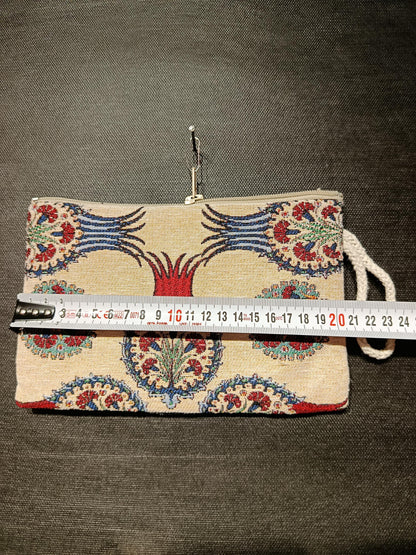 Handmade Floral Purse: Organic Cotton Blend, Small Clutch