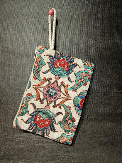 Handmade Floral Purse: Cotton Blend Small Bag (15cmx20cm)