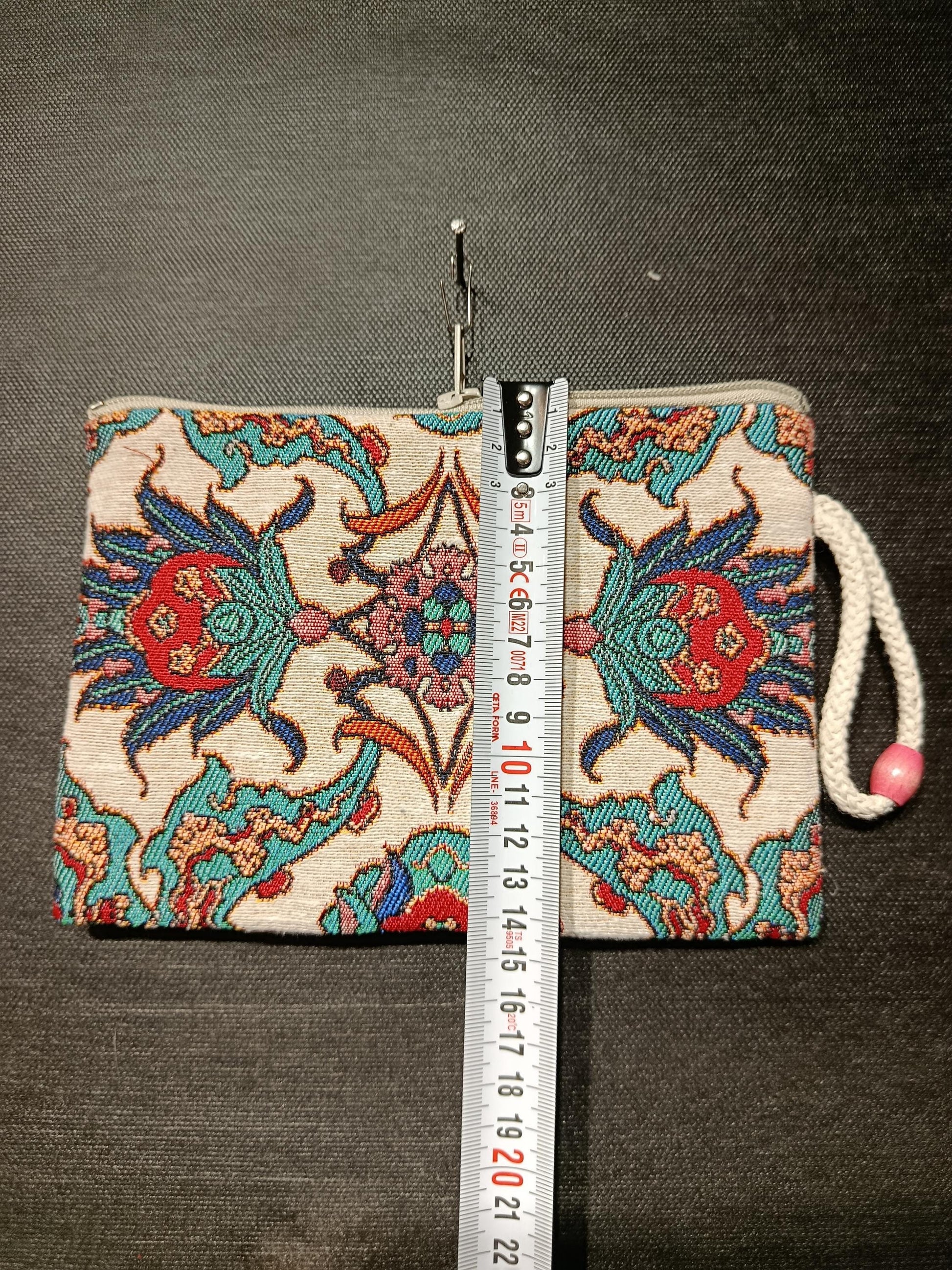 Handmade Floral Purse: Cotton Blend Small Bag (15cmx20cm)