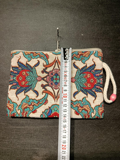 Handmade Floral Purse: Cotton Blend Small Bag (15cmx20cm)