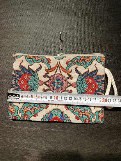 Handmade Floral Purse: Cotton Blend Small Bag (15cmx20cm)