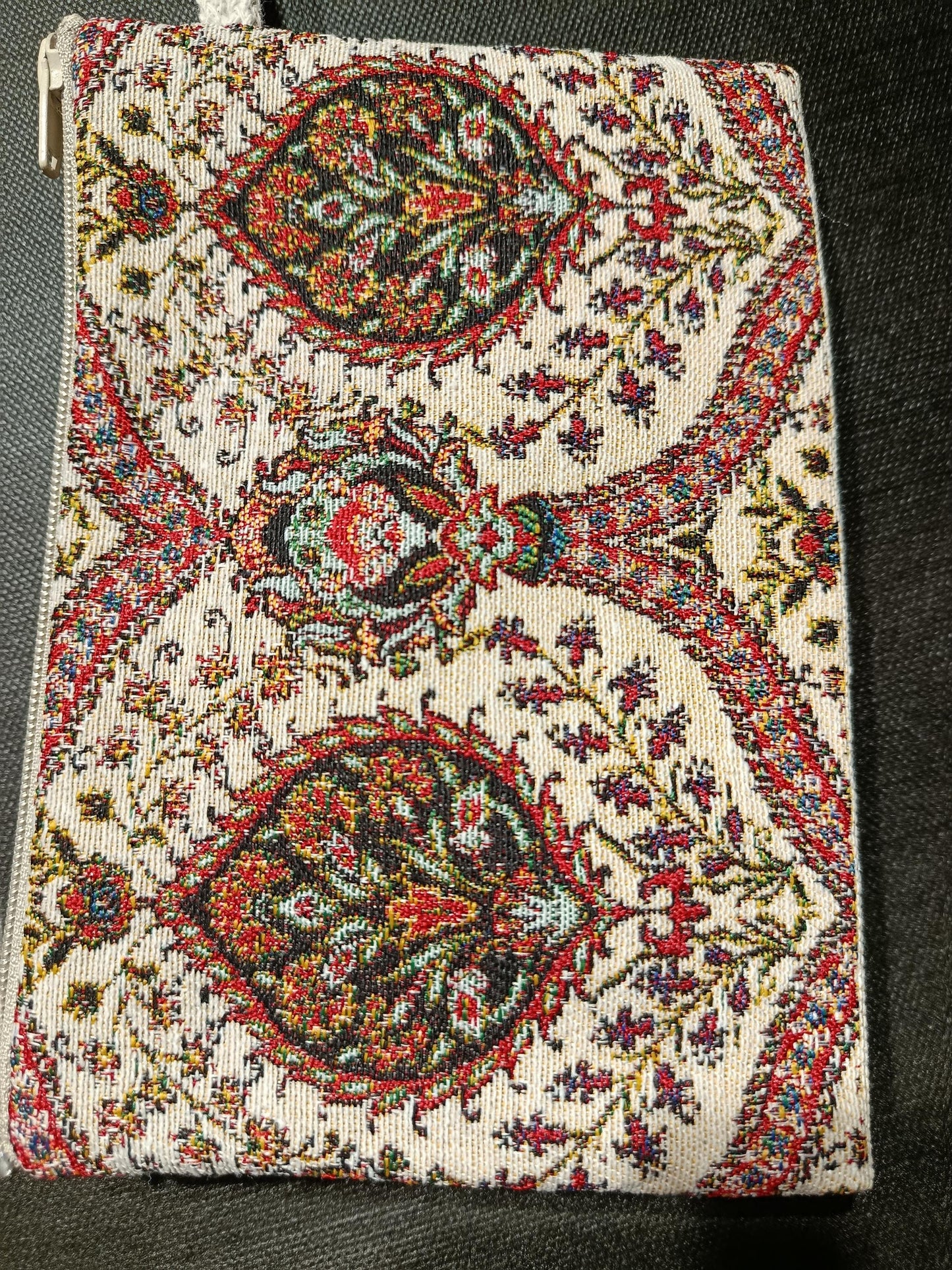Persian Style Medallion Clutch – Gobelin Tapestry Zipper Pouch with Traditional Oriental Design