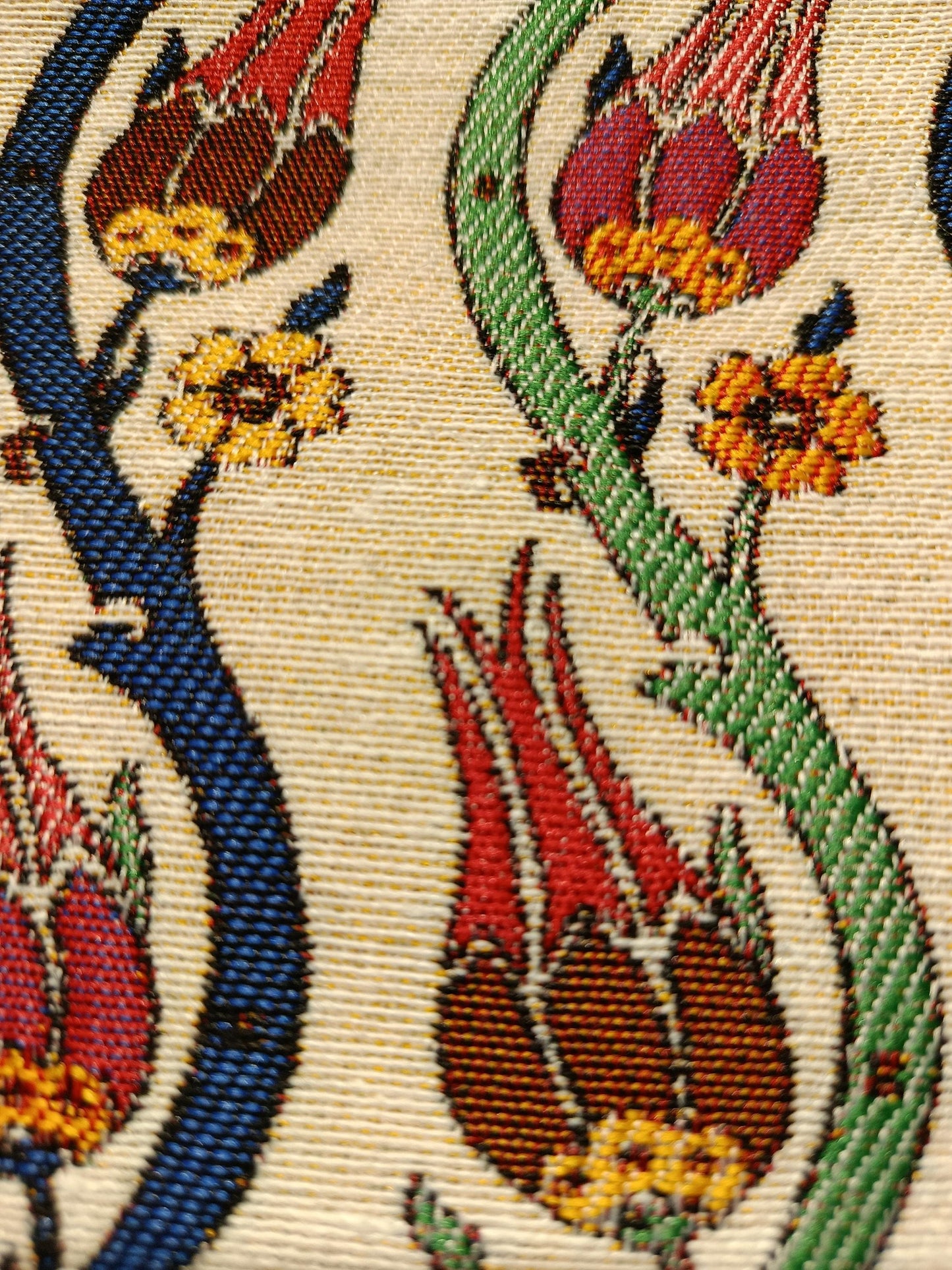 Handmade Gobelin Zipper Tulip Purse – Ottoman Style Floral Wristlet – Turkish Tapestry Mini Clutch Bag