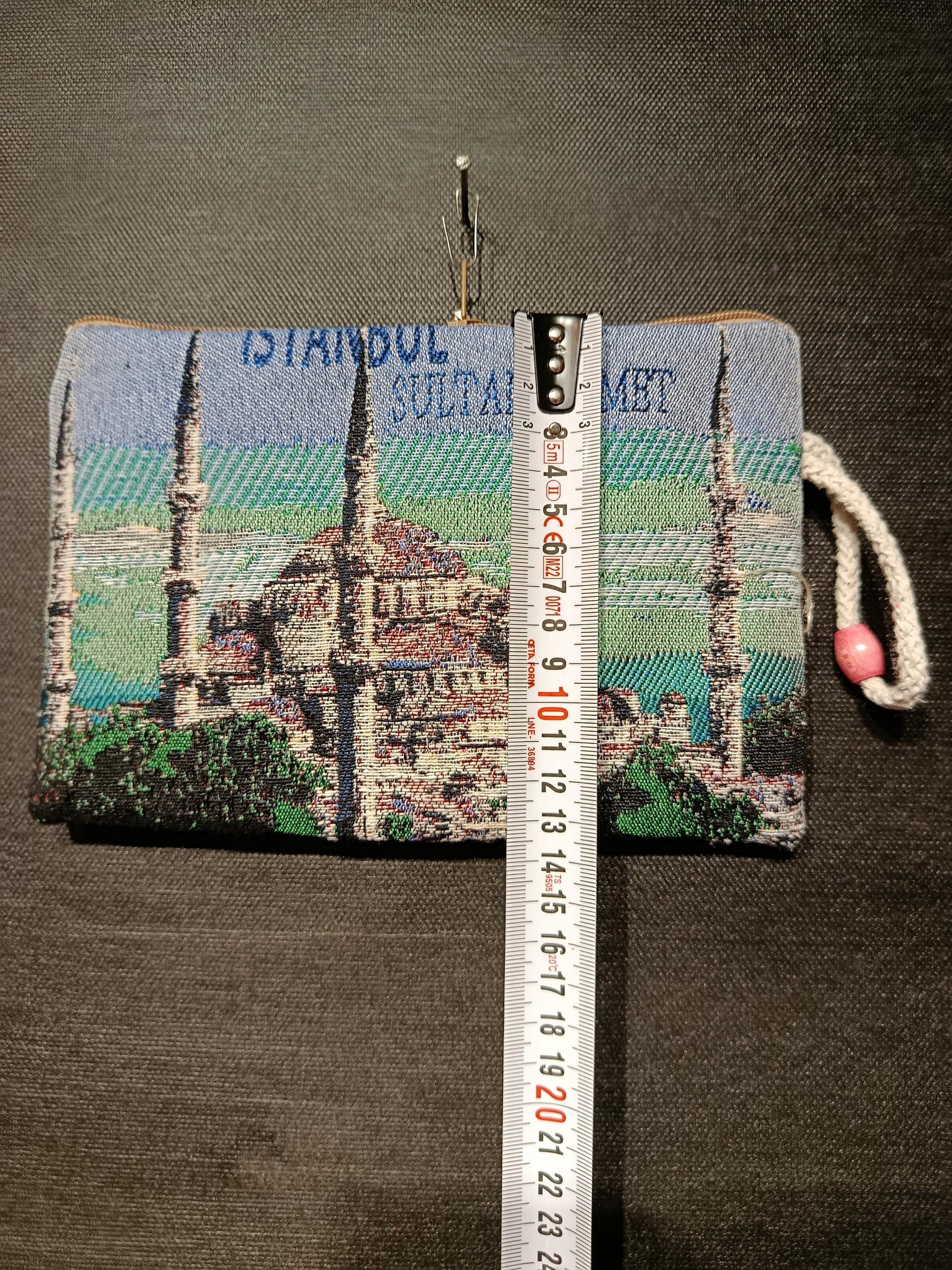 Sultanahmet Istanbul Tapestry Pouch – Turkish Souvenir Clutch with Blue Mosque Design