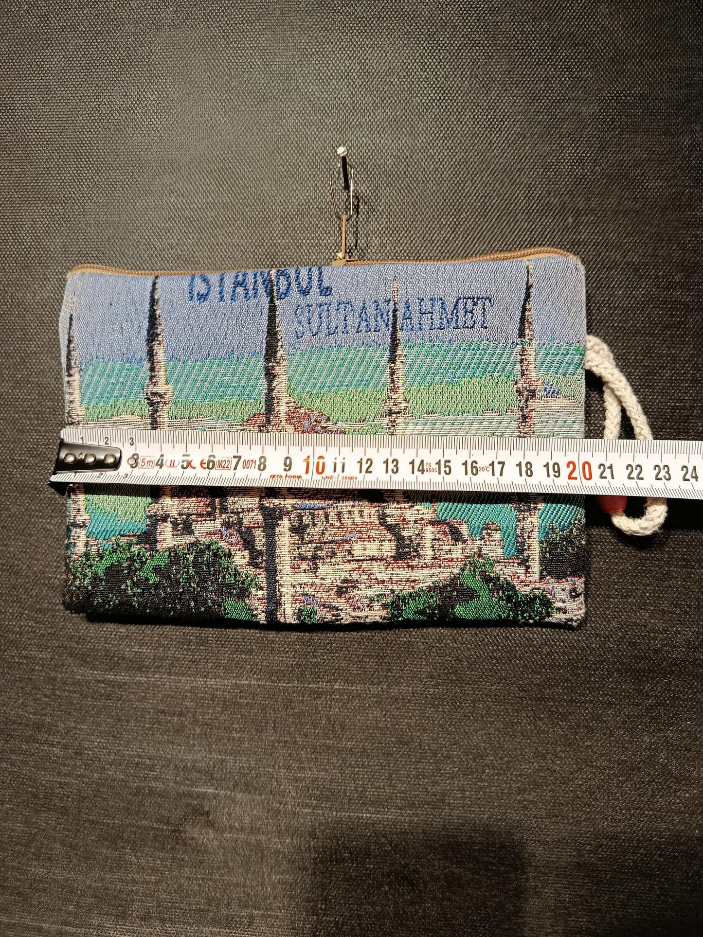Sultanahmet Istanbul Tapestry Pouch – Turkish Souvenir Clutch with Blue Mosque Design