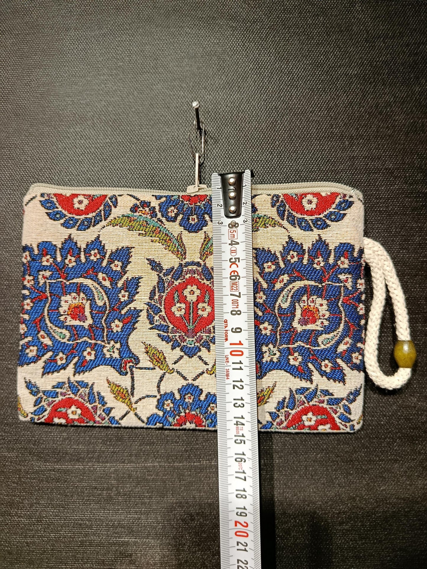 Traditional Floral Gobelin Tapestry Pouch – Turkish Zippered Purse with Ottoman Design