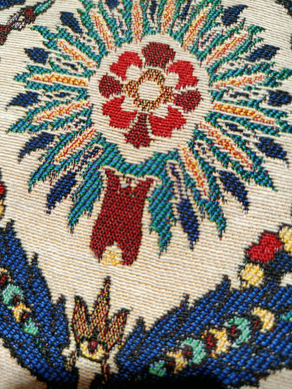 Floral Medallion Turkish Clutch – Gobelin Tapestry Zipper Pouch