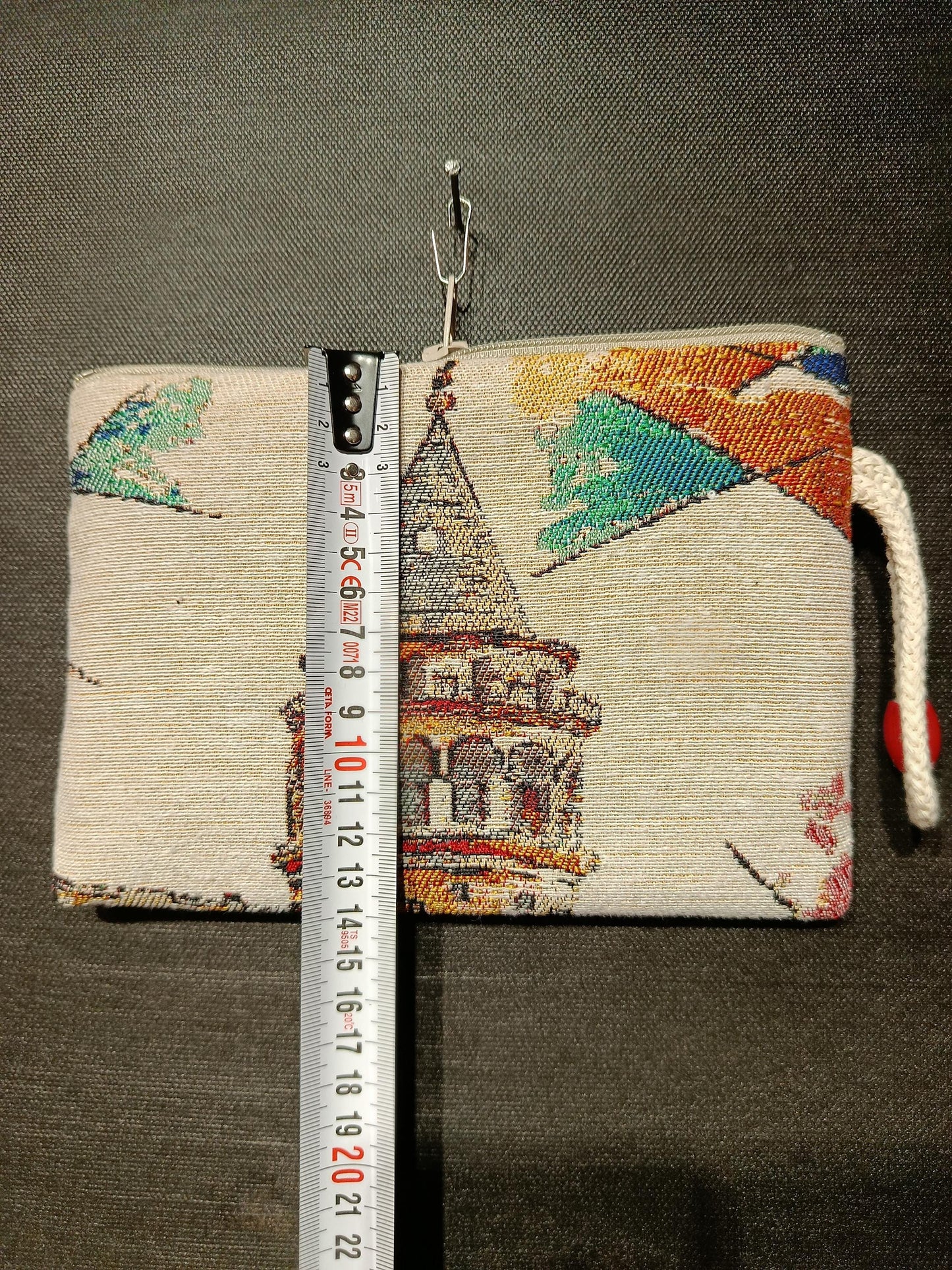 Galata Tower Clutch Bag – Turkish Tapestry Zippered Pouch Souvenir from Istanbul