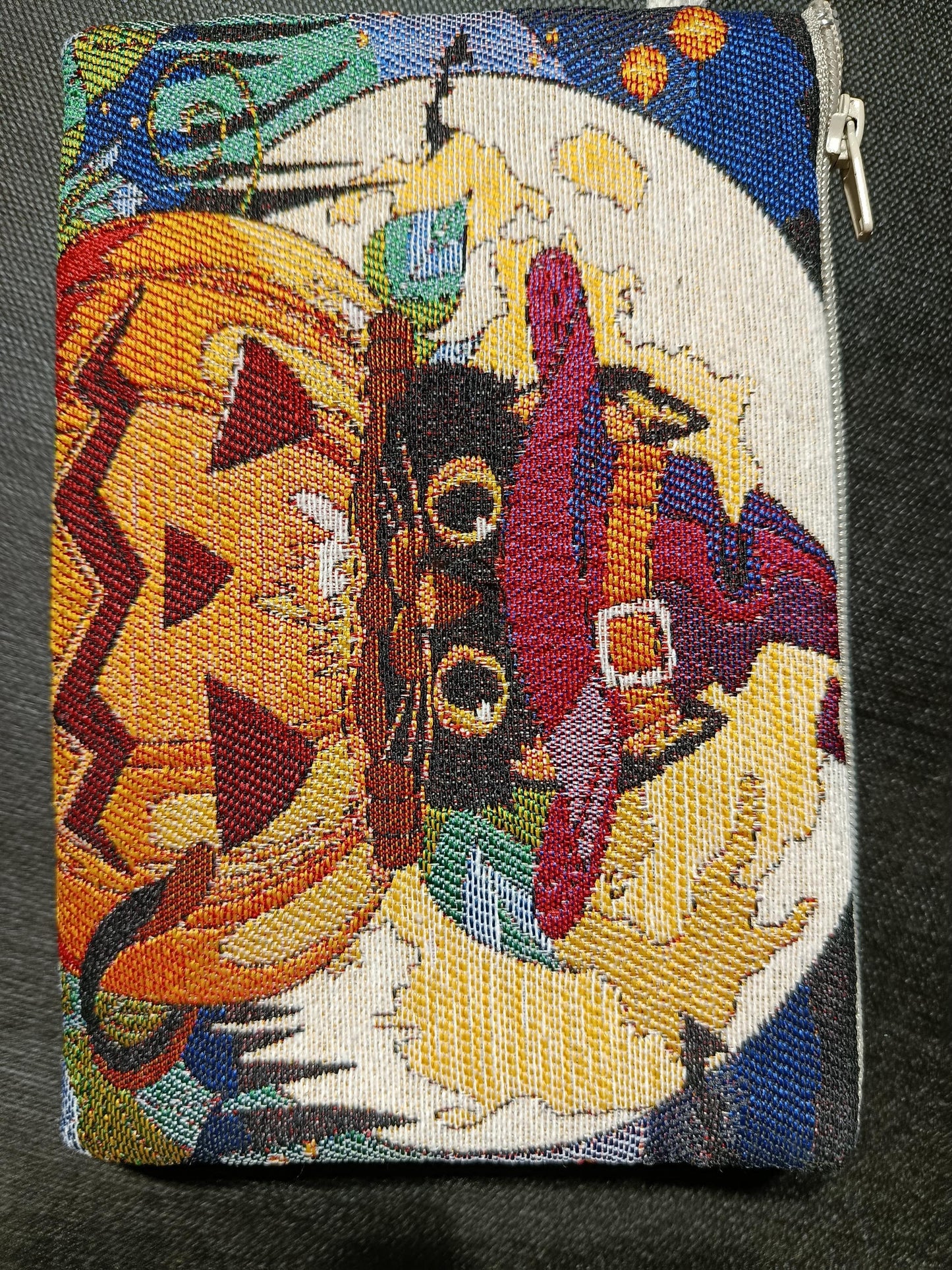 Halloween Cat Clutch – Witch Hat Pumpkin Pouch, Spooky Gobelin Zip Bag, Fall Gift