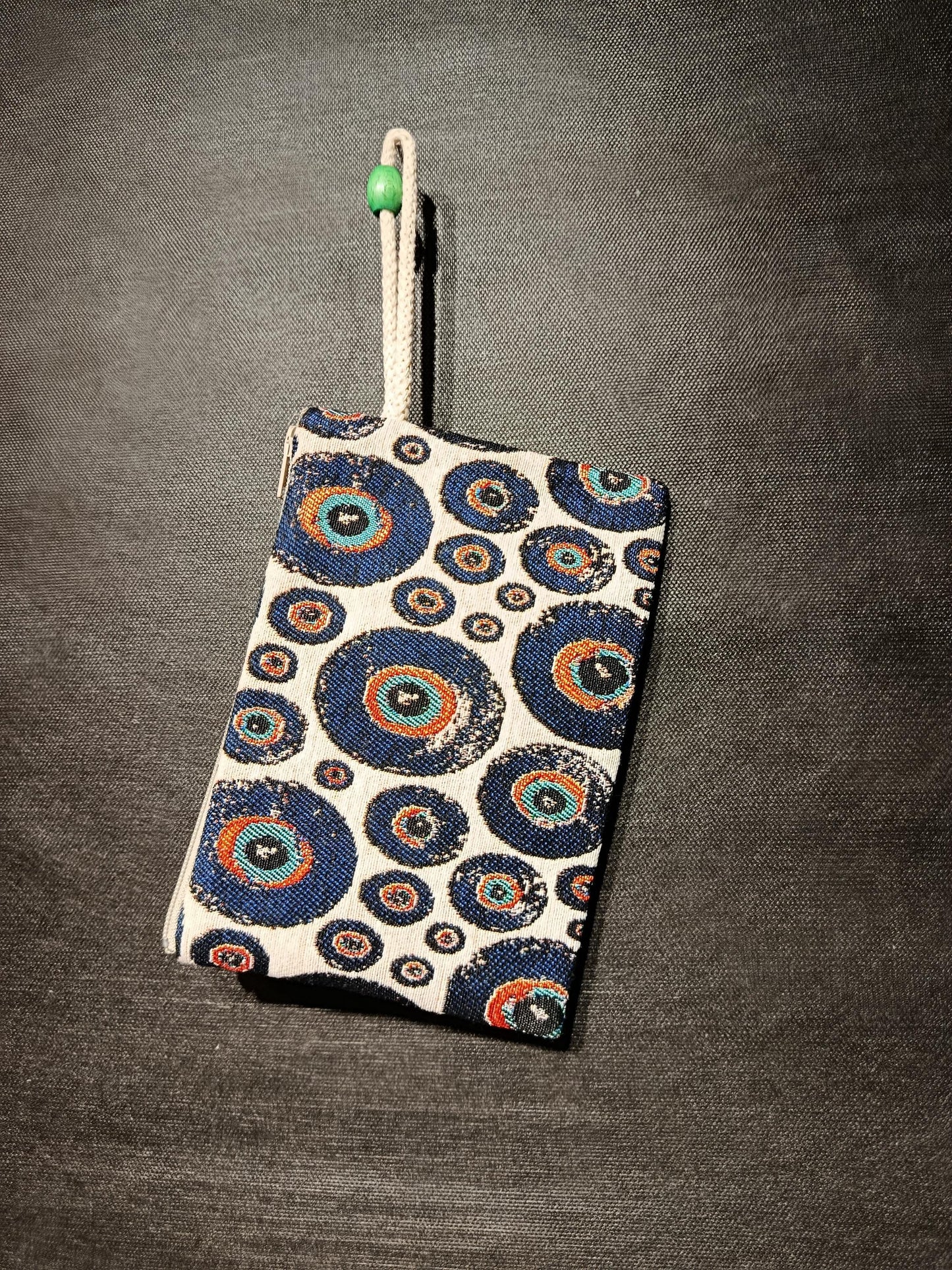 Evil Eye Clutch Bag – Turkish Gobelin Tapestry Zip Pouch, Nazar Wristlet for Protection & Style