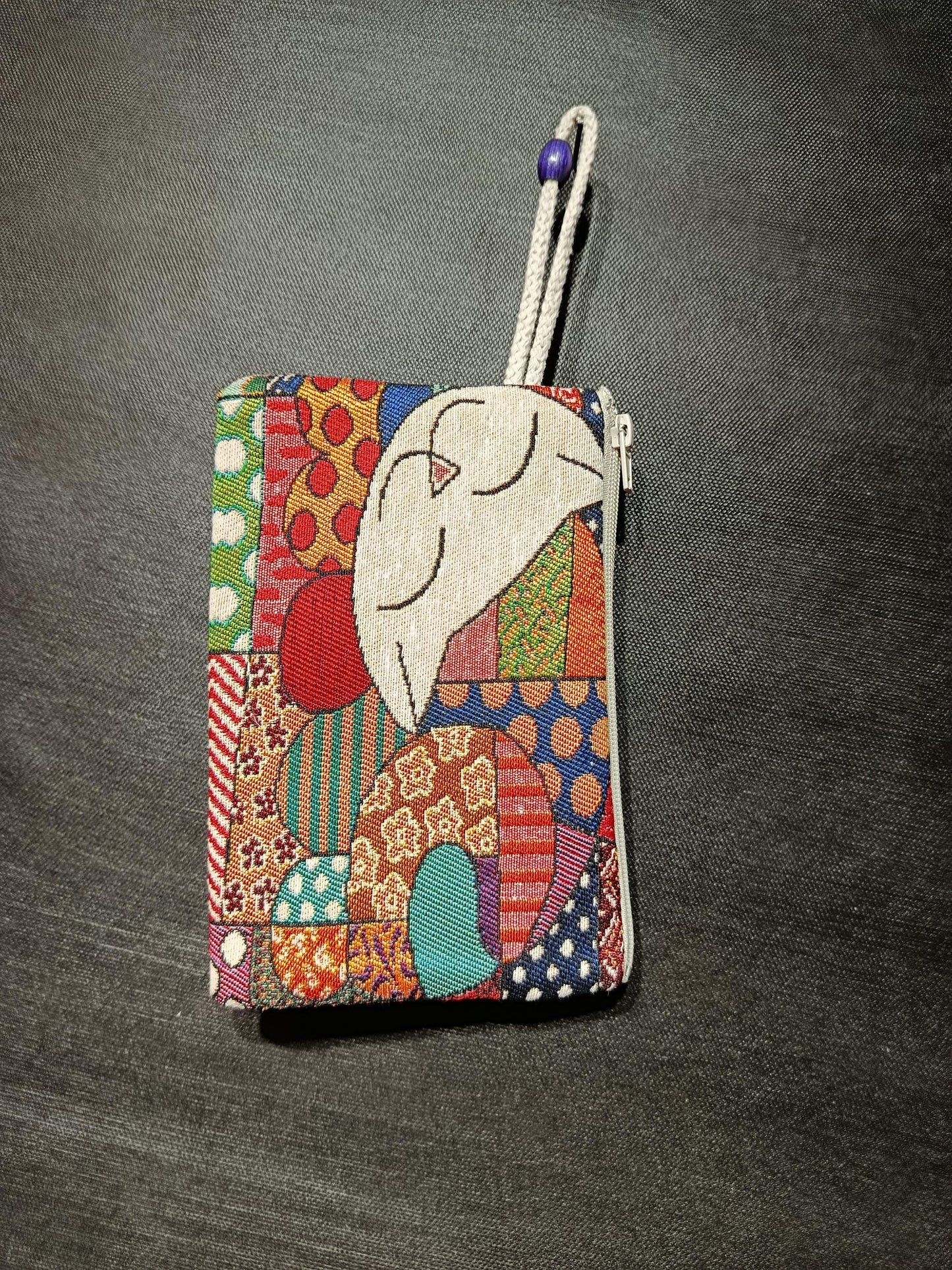 Colorful Patchwork Cat Clutch – Tapestry Zippered Pouch Made in Turkey