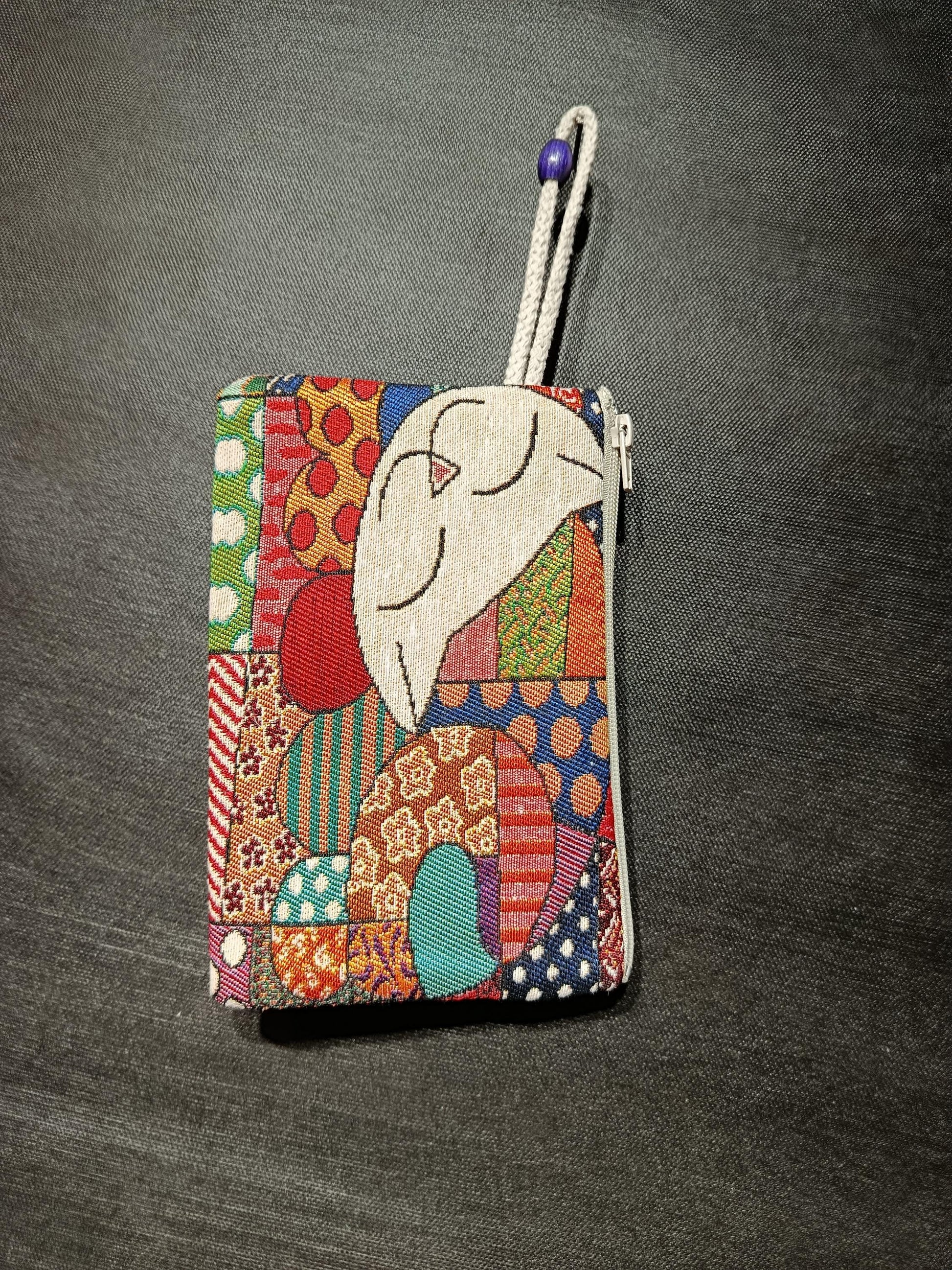 Colorful Patchwork Cat Clutch – Tapestry Zippered Pouch Made in Turkey
