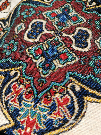 Oriental Pattern Clutch – Turkish Gobelin Tapestry Purse, Vintage-Inspired Zip Pouch Bag