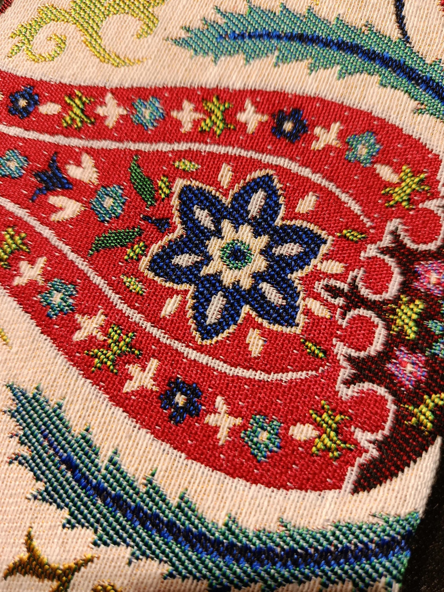 Mini Turkish Coin Purse – Paisley Tapestry Pattern, Ottoman Motif Zip Pouch, Small Wristlet Bag