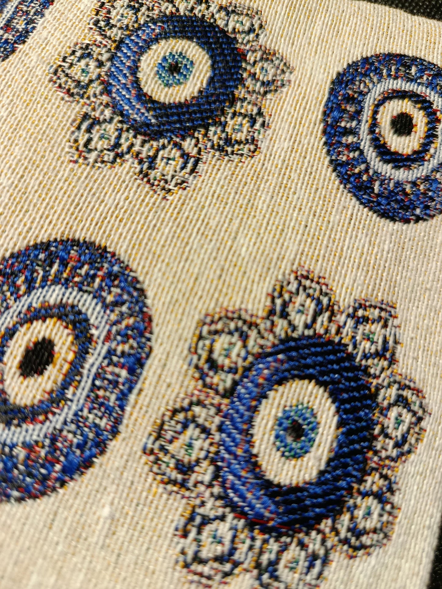 Handmade Cotton Blend Purse: Evil Eye Design, Small Clutch (15cmx20cm)