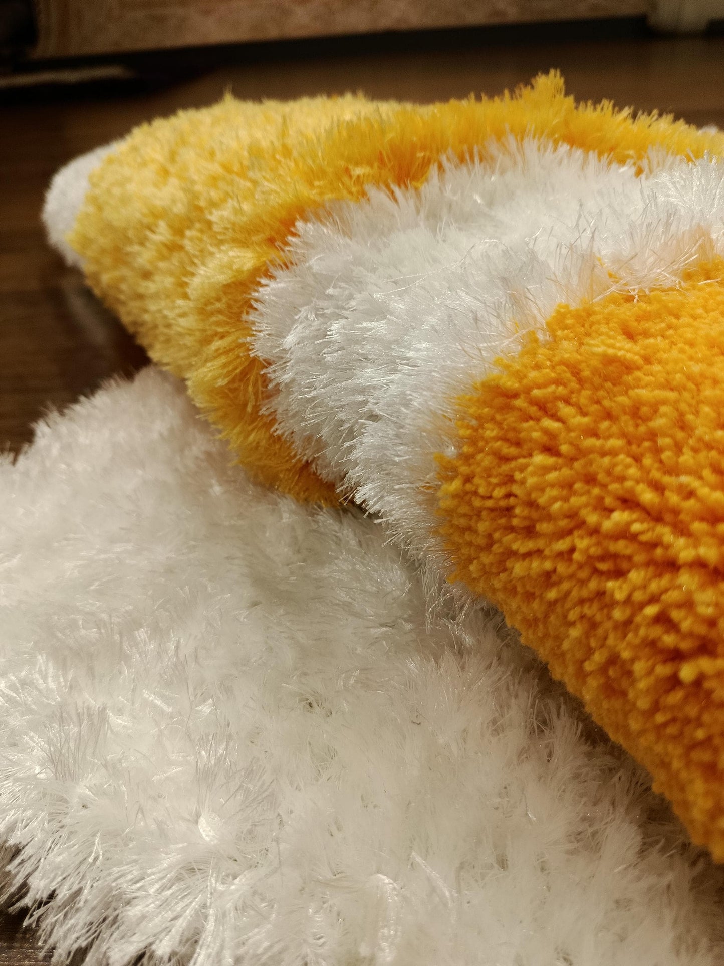 Handmade Tufted Lion Rug: Orange & White Leo Zodiac Carpet