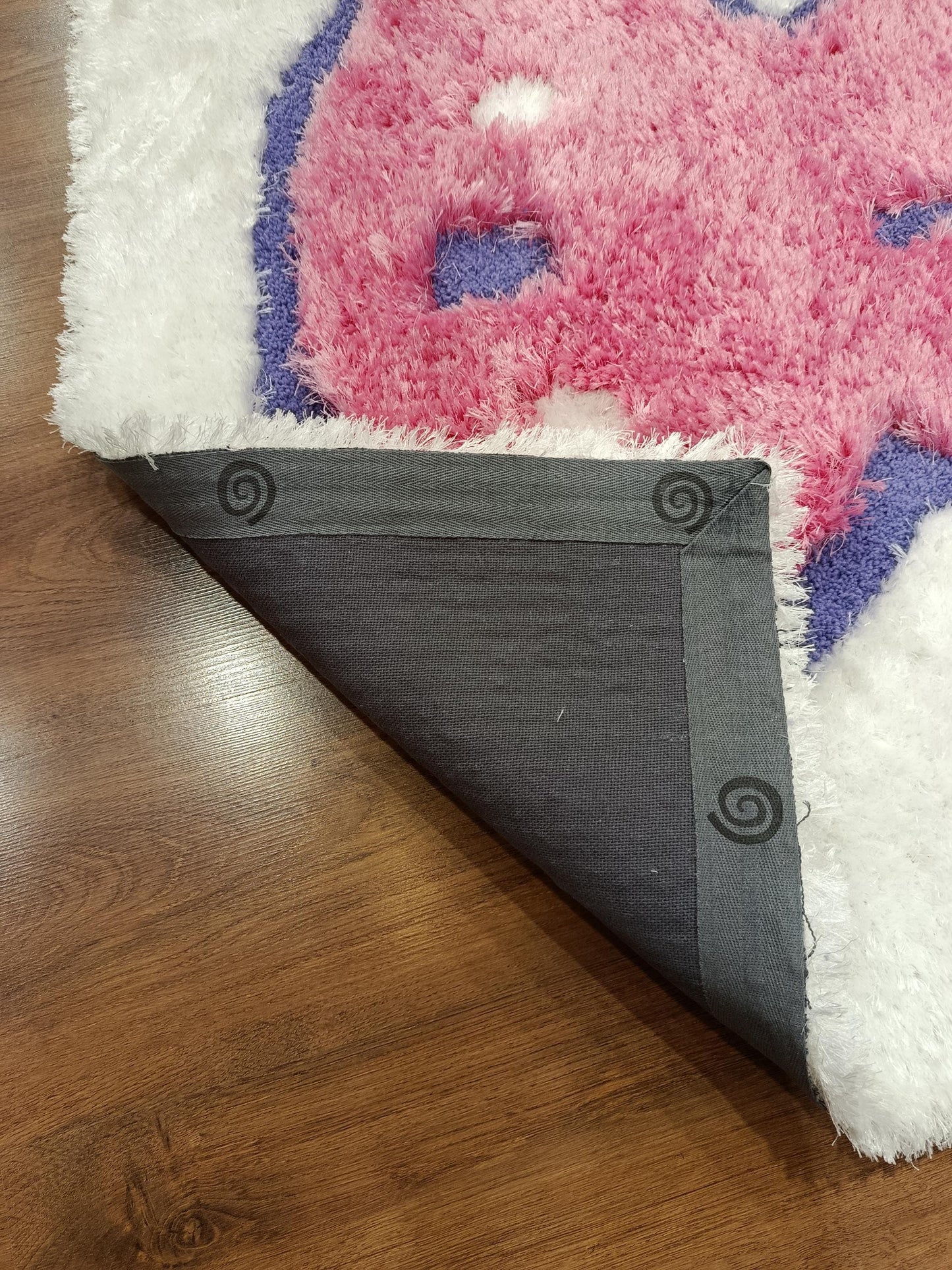 Handmade Tufted Bunny Rug: Pink Rabbit Carpet, Kids Nursery Decor (40"x40")