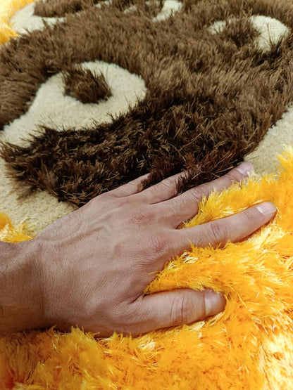 Handmade Tufted Dog Rug: Fluffy Puppy Face Carpet, Nursery Decor