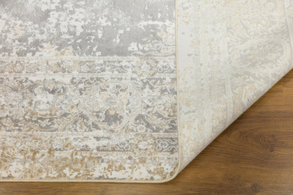 7x10 ft, Gray Classic oriental Silk Rug: Bamboo Yarn,fine fringes carpet