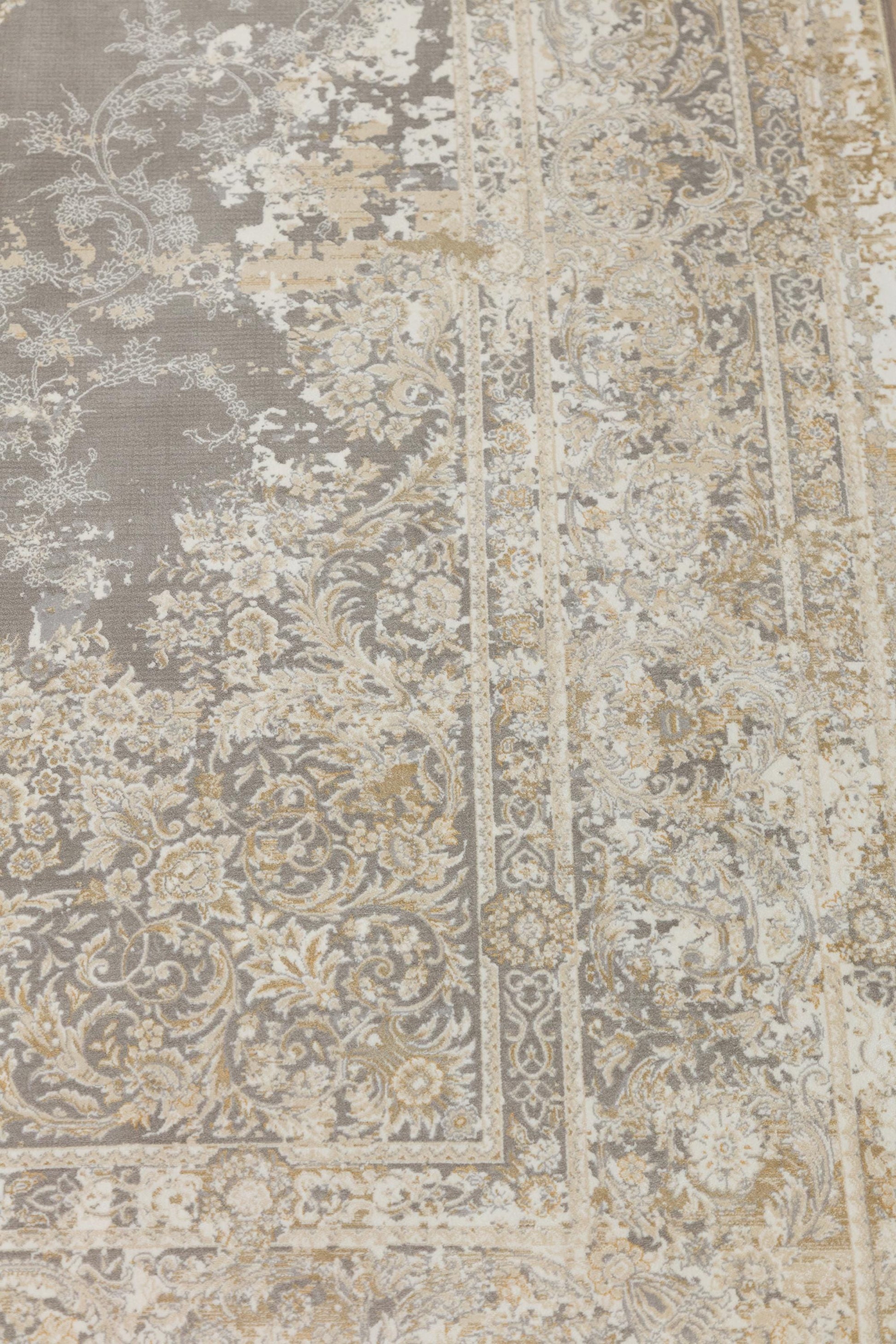 7x10 ft, Gray Classic oriental Silk Rug: Bamboo Yarn,fine fringes carpet
