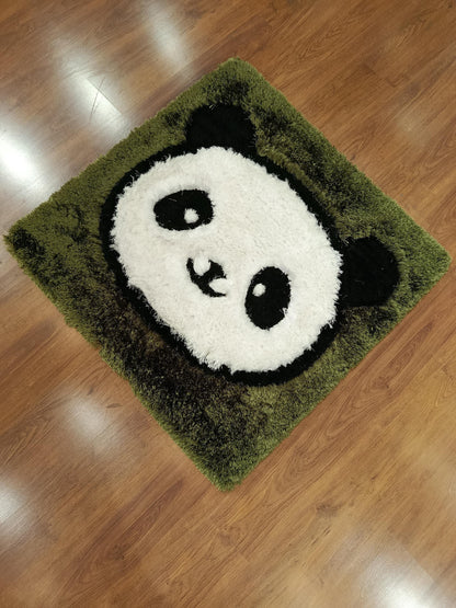 Handmade Tufted Panda Rug: Fluffy Kids Room Decor