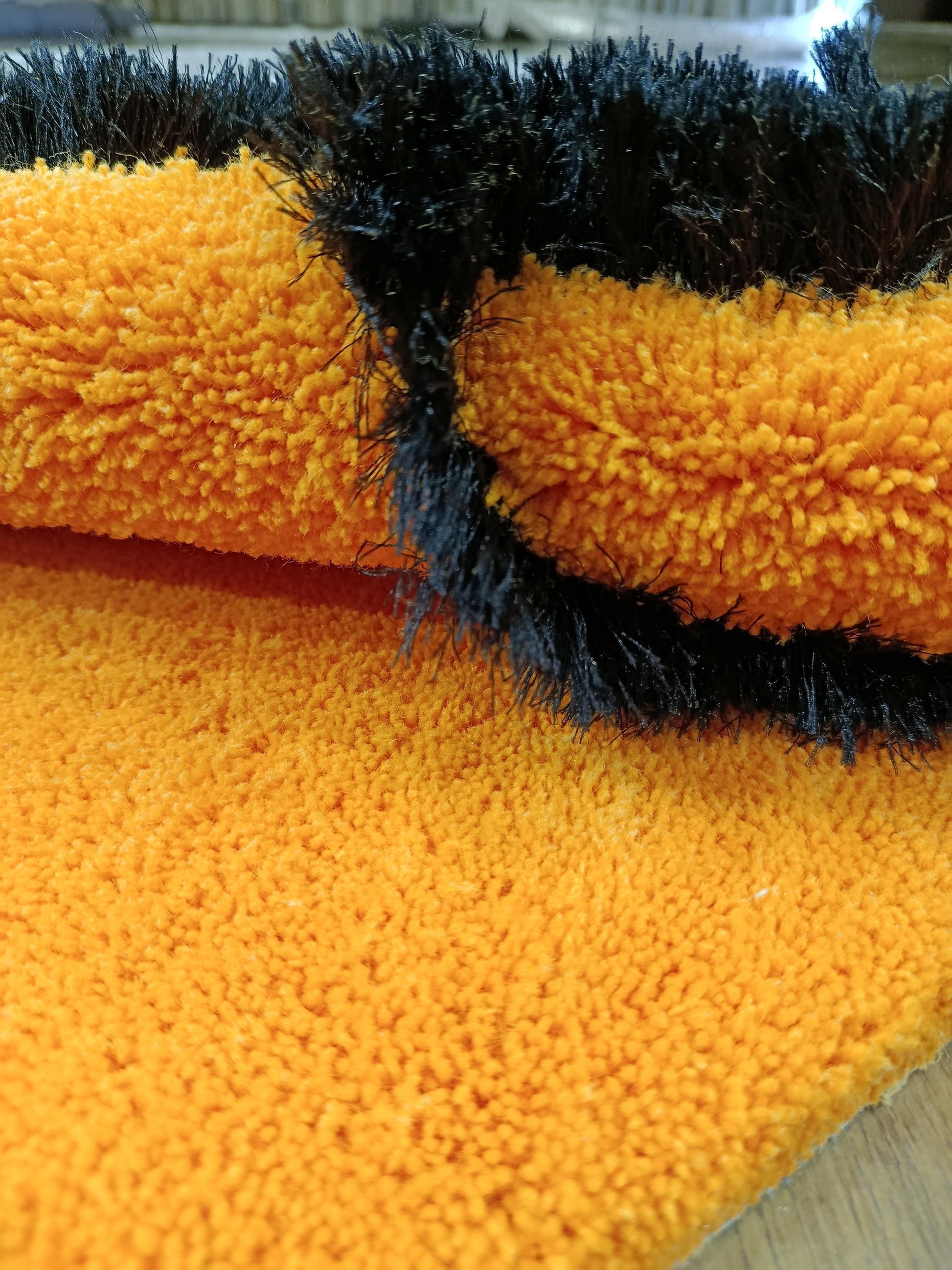 Handmade Tufted Panda Rug: Orange Kids Room Decor, 40"x40"