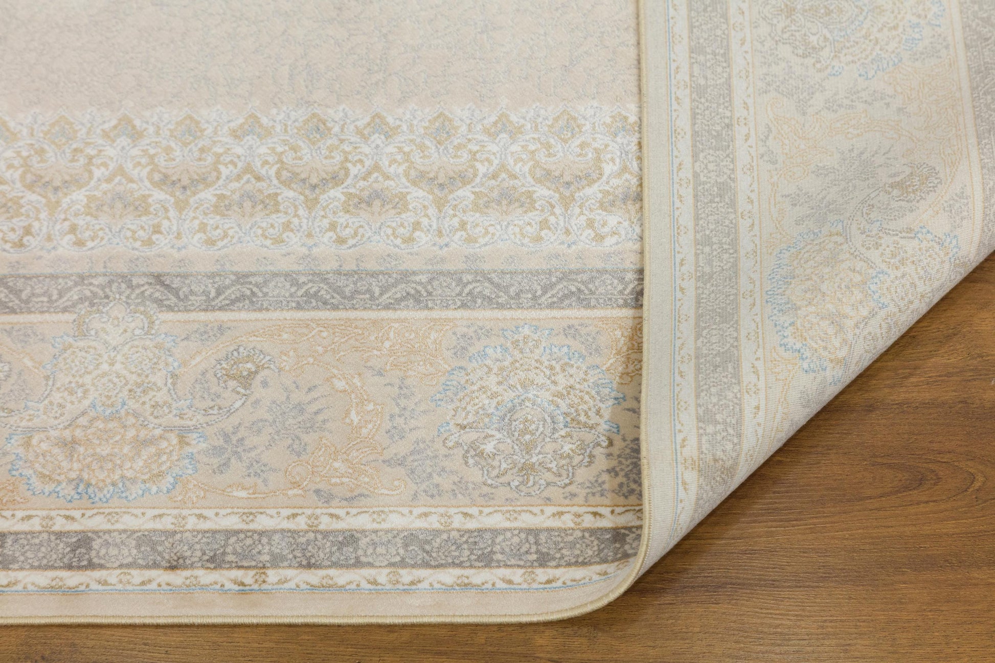 5x7 ft, Beige Classic oriental medallion Silk Rug
