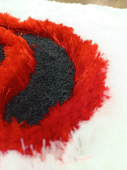 Tufted Sports Car Rug: Red & Black Race Car Design - 30"x51"