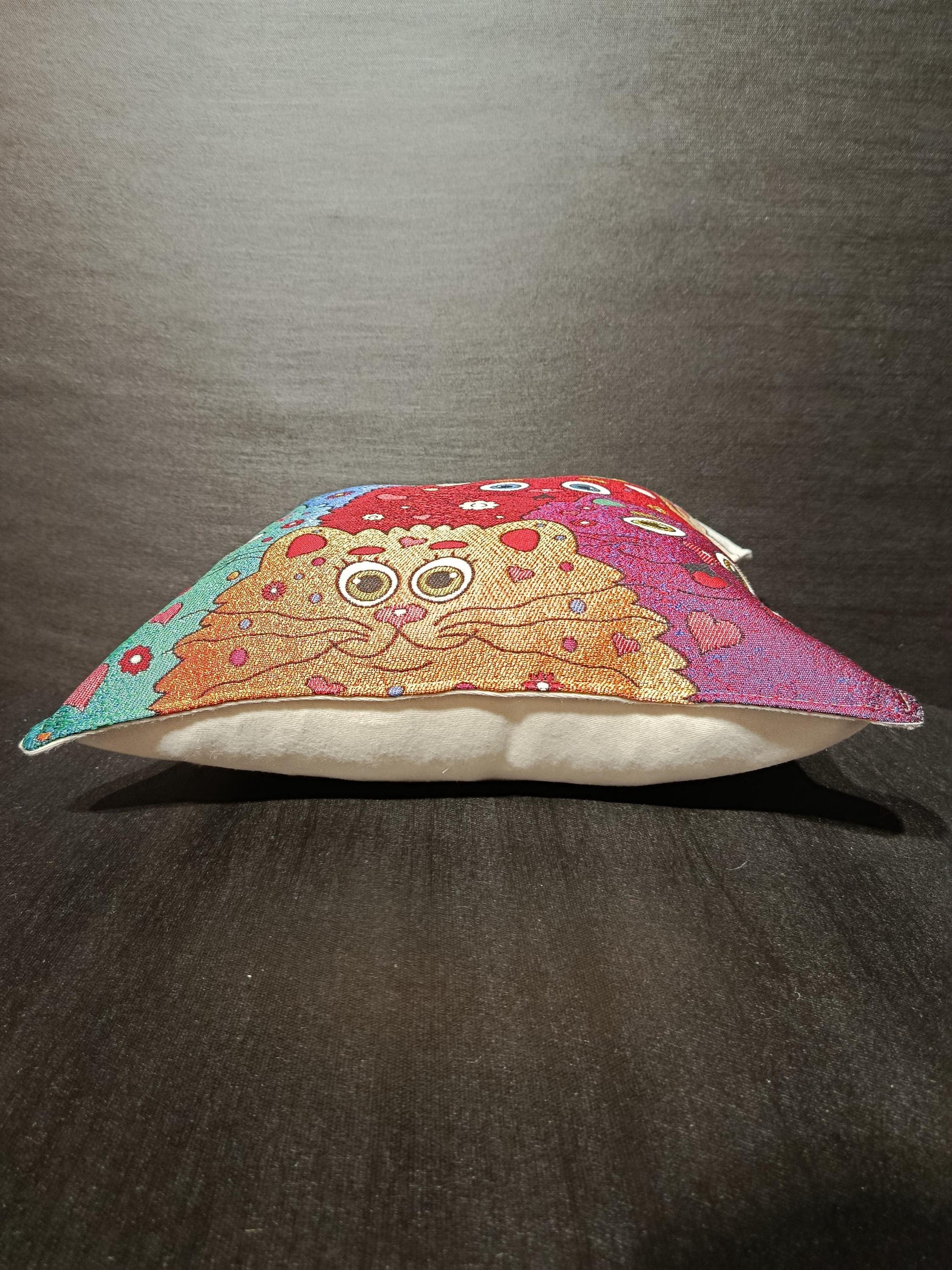 Colorful Cartoon Cat Pillow Cover: Gobelin Tapestry, Kawaii Decor