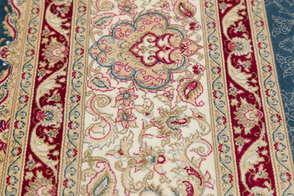 7x10 ft, Fine Turkish Silk Rug with Handmade Silk Fringes