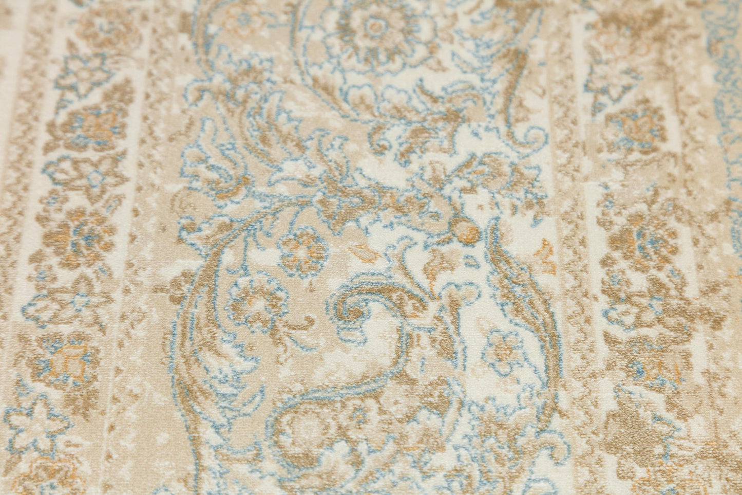 7x10 ft, Beige medallion classic Silk rug with fine tassels
