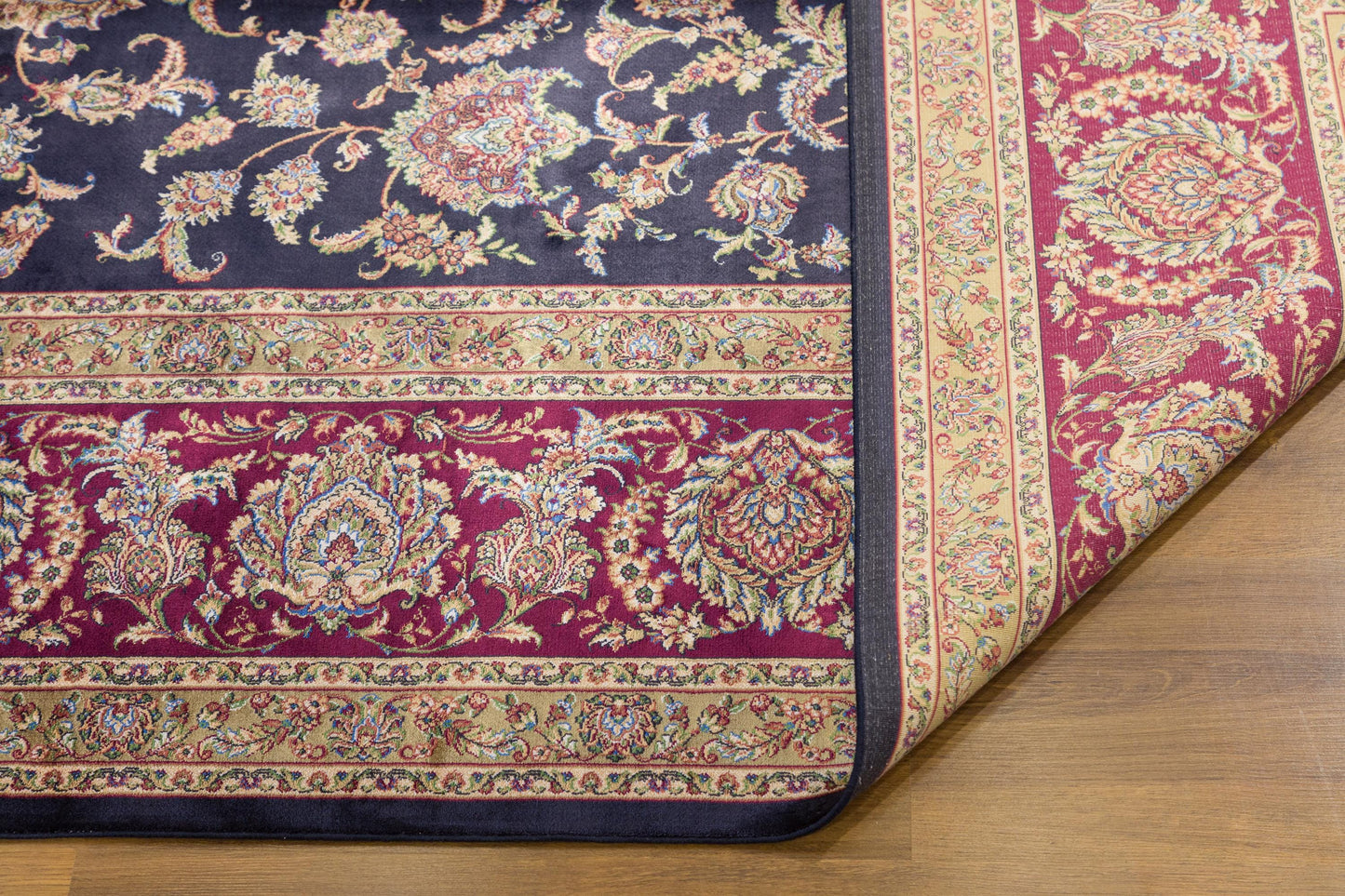 7x10 ft, Classic Blue Silk Rug: Oriental blue fine carpet with Fringes
