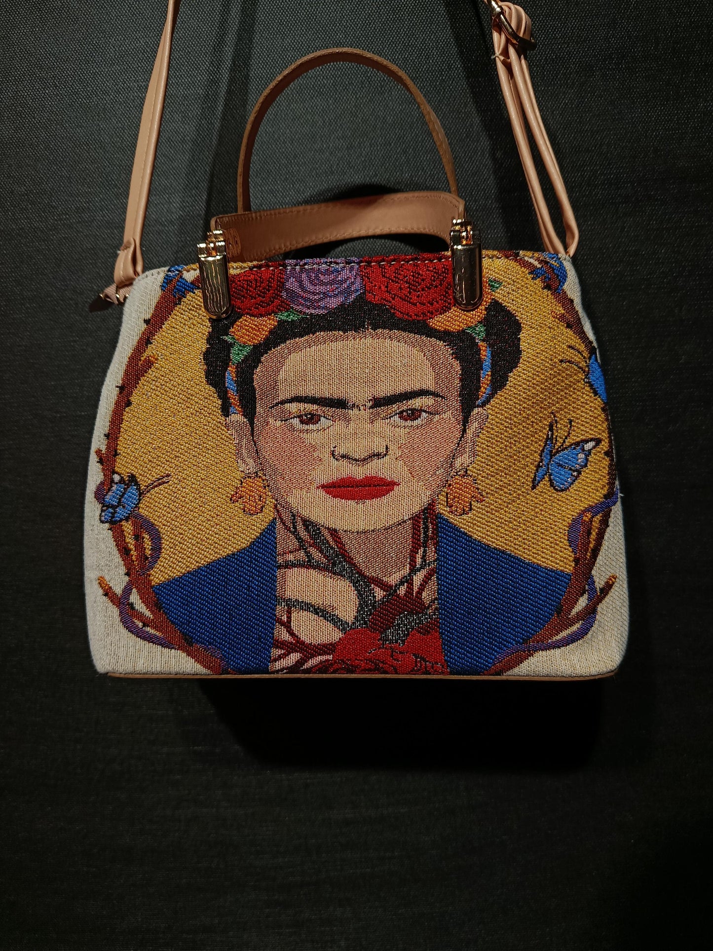 Frida Kahlo Tapestry Bag: Handmade Crossbody Purse, Boho Art